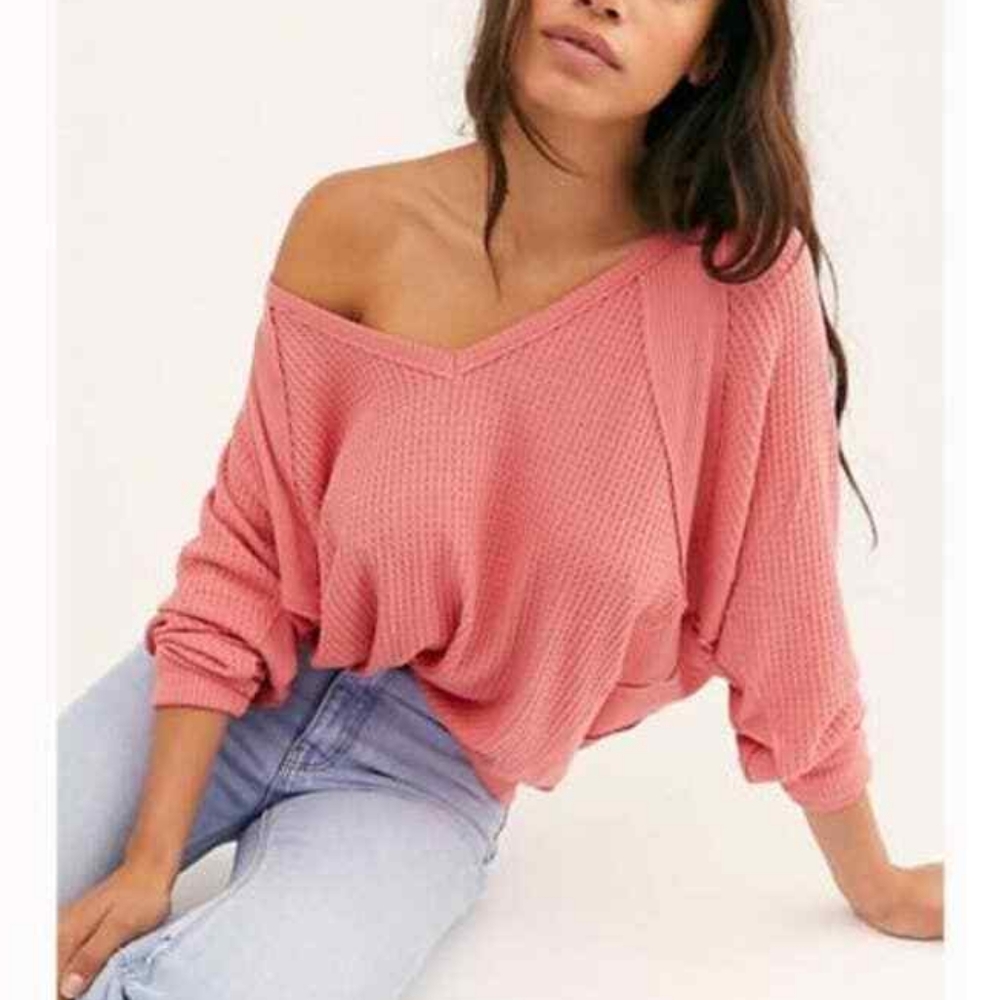 Free People Santa Clara Thermal Top in Pink